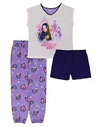 Disney Girls' Descendants 3-Piece Loose-Fit Pajamas
