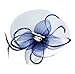 Urban CoCo Women's Vintage Flower Feather Mesh Net Fascinator Hair Clip Hat for Party Wedding (Navy Blue)