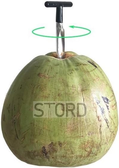 Stord Coconut Opener for Fresh Green Young Coconut Water - Works With Peeled Thai Young White Coconuts - Open in Seconds Super Safe Easy and Fast: Kitchen & Dining
