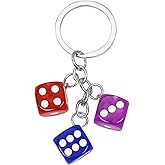 SORGERLY Dice Bag Charm Keychain - Metal Key Chain Purse Handbag Accessories - Lucky Gifts for Women Men