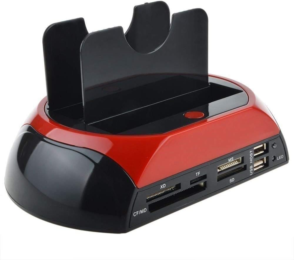 All-in-One Dual SATA/IDE HDD 875J Docking Station with One Backup Button for 2.5"/3.5" SATA/IDE HDD (Black + Red) - Image 4