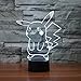 Pokemon Pikachu 3D LED Night Light, Elstey 3D Optical Illusion Visual Lamp 7 Colors Touch Table Desk Lamp
