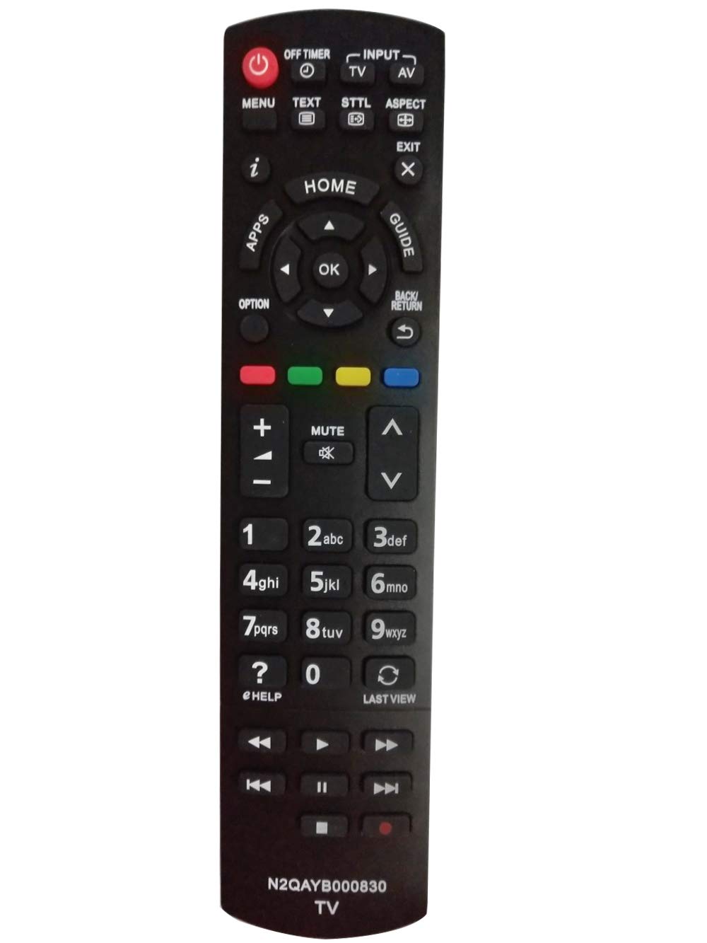 VINABTY N2QAYB000830 Replacement Remote Control Compatible with Panasonic TX50AS520Y Tx42as520y Tx-50as500y Tx42as500yTx-39as500y TH-LR42E6 TH-LR32E6 TX-50ASX603 TX-L24XW6 TX-L32BL6B TX-L32BL6E