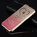iPhone 6S Case,iPhone 6 Case,ikasus Red Love Heart Glitter Bling Crystal Rhinestone Diamonds Clear Rubber Golden Electroplate Plating Frame TPU Soft Silicone Bumper Case Cover for iPhone 6/6S 4.7