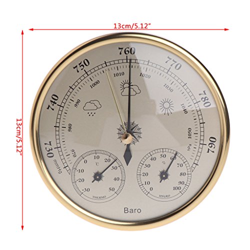 Sixsons Wall Mounted Household 3-in-1 Barometer Thermometer Hygrometer Weather Station Hanging (#030)