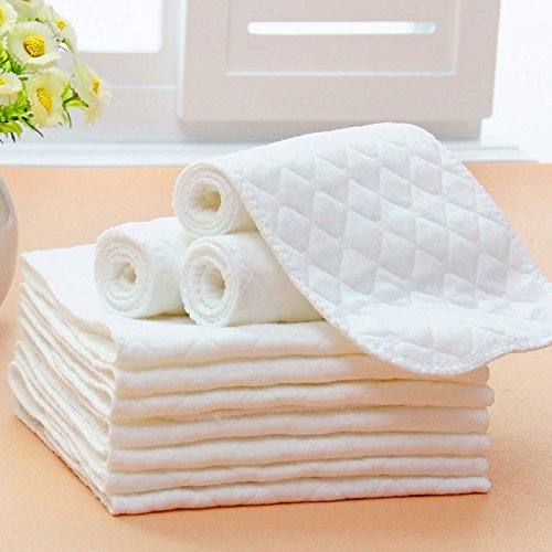 NPLE--10 PCS New Reusable Baby Modern Cotton Cloth Diaper Nappy Liners Easy to Use