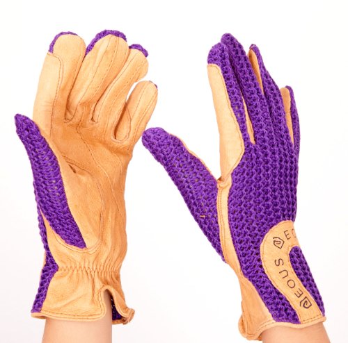 EOUS Leather Gloves - Adult (Purple, X-Large)