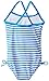 Kanu Surf Girls' Layla Beach Sport Banded 1 Piece Swimsuit, Bali Blue Stripe, 5