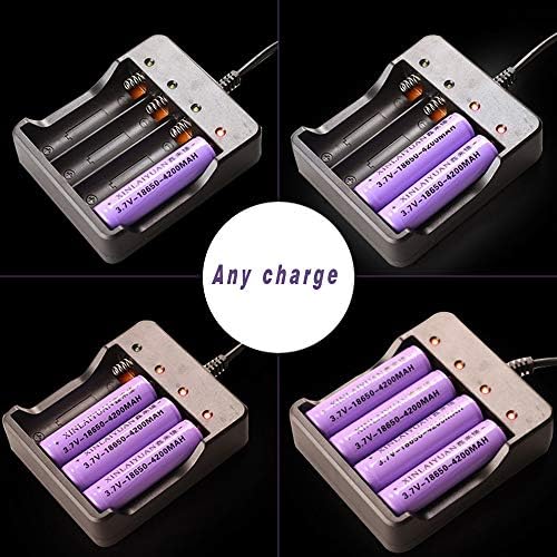 18650 Intelligent Smart Battery Charger 4Bay, Universal Smart Rechargeable Battery Charger 4 Slot Fast Charging Rechargeable for Rechargeable Batteries Li-ion Batteries 18650 18490 18350 17670 17500