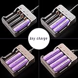 18650 Intelligent Smart Battery Charger 4Bay, Universal Smart Rechargeable Battery Charger 4 Slot Fast Charging Rechargeable for Rechargeable Batteries Li-ion Batteries 18650 18490 18350 17670 17500