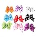 Jocestyle 10pcs Pet Hair Accessories Dog Cat Mini Butterfly Hairpin Hair Elastic Band Headdress
