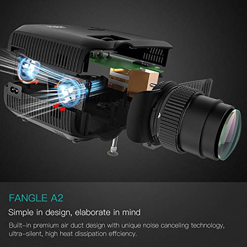 Projector,2019 Newest ABOX A2 Native 720P Portable Home Theater LCD HD Video Projector with 3600 Lumen,180" Large Screen and Dual HiFi Speakers,Support 1080p HDMI/VGA/AV Multiple Ports