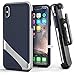 Encased iPhone X/iPhone Xs Belt Case Holster Clip Combo with Screen Protector, Slim Dual Layer Ultra Thin Grip Cover - Compatible with Apple iPhone X & iPhone Xs - Navy Blue