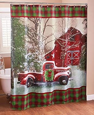 Amazon Com The Lakeside Collection Christmas Shower Curtain With