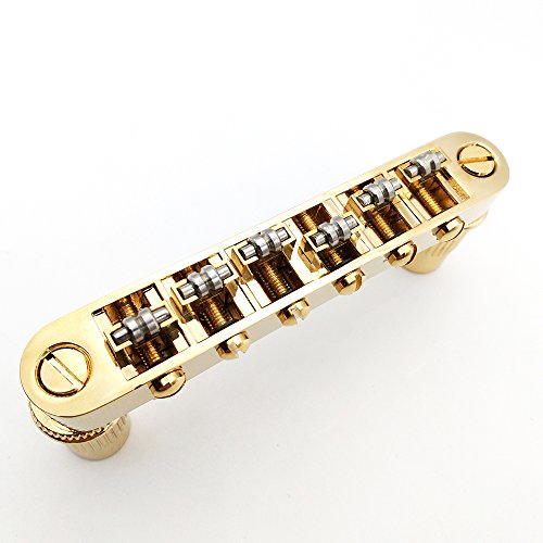 Golden Guitar Roller Saddle Tune-O-Matic Bridge For Gibson Epiphone Les Paul SG Dot Bigsby Guitar M8 Threaded Posts