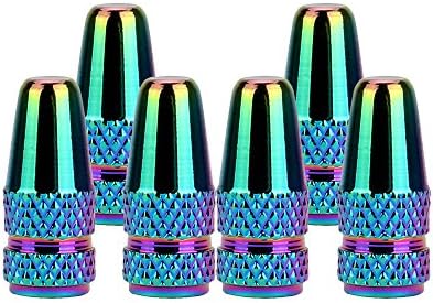 Senzeal 6pcs Presta Aluminum French Style Bicycle Air Tire Valve Caps Dust Covers Colorful