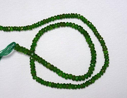 Green Tourmaline Rondelle Beads, Tourmaline Gem Stone, 3mm Beads, Faceted Rondelle, Gemstone for Jewelry, 13 Inches Strand