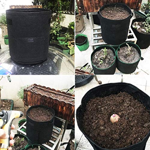 Alishebuy 1Pack Potato Grow Bag,Aeration Waterproof Fabric Sweet Potato Planter,Window Vegetable Peanut Growing Box Bucket Pot for Nursery Garden(Black) - Thumbnail 4