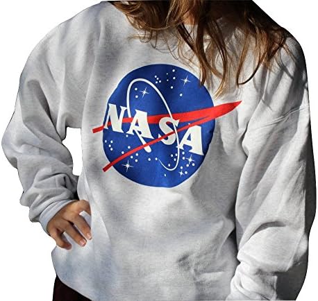NASA Printed Pullover Unisex Sweatshirt, A Loose Jumper of Baseball Blouse Top-Tee (Medium)
