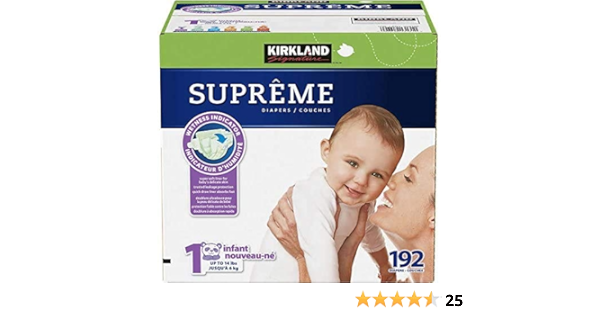size 1 diapers weight kirkland