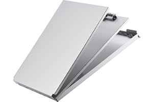 ZCZN Recycled Aluminum Storage Clipboard, Clipboard Box, Form Holder, Suitable for School, Office, Jobsite or Medical Staff, Silver