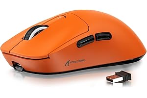 MANBASNAKE ATTACK SHARK X3 Wireless Gaming Mouse, 49g Ergonomic Computer Mouse, Triple Modes PAW3395 26K DPI Optical Sensor, 200h Battery Life, Programmable Buttons, Gaming Accessories for PC/Laptop/Mac(Orange)