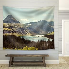 Glacier National Park Montana. - Fabric Wall Tapestry Home Decor - 51x60 inches
