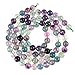 PLTbeads Gorgeous Flourite Natural Gemstone Loose Beads 8mm Smooth Round Approxi 15.5 inch DIY Bracelet Necklace for Jewelry Making