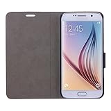 WAWO Samsung Galaxy S6 Case, Soft and Delicate Texture PU Leather Case Cover for Samsung Galaxy S6 with Magnet Closure - Black