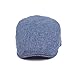Quanhaigou Unisex Denim Newsboy Hats Flat Ivy Gatsby Cabbie Driving Berets Hat Cotton Dad Cap for Men Women (Retro Blue)