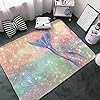Bedroom Living Room Kitchen Extra Large Kitchen Rugs Home Decor - Magic Tail Glitter Pink Mermaid Floor Mat Doormats Fast Dry Toilet Bath Rug Yoga Mat Throw Rugs Runner