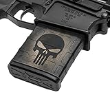 GunSkins AR-10 Mag Skin Camouflage Kit DIY Vinyl Magazine Wrap - Singles (GS Skull Black)