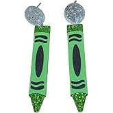 Teacher Appreciation Earrings Cute Funny Pencil Crayon Acrylic Lightweight Dangle Drop Earrings for Women Teacher Graduation Gift