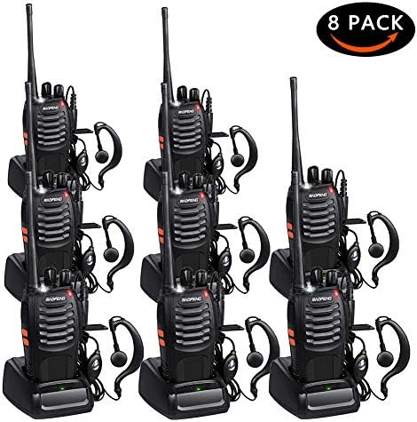 Walkie Talkies Long Range Rechargeable Two Way Radios with Charger Original Earpieces(8 pack)