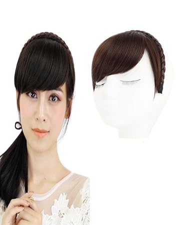 Side Swept Fringe Dark Brown Barran Fashion One Piece Headband