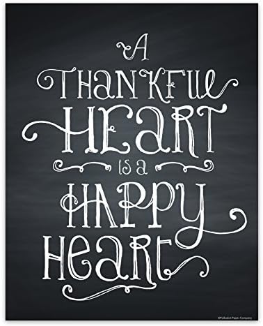 Thankful Heart 8x10 Framable Chalkboard Style Print