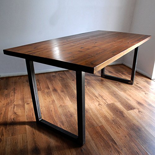 Industrial Rustic Dining Table Optional Benches Solid Wood Metal Tube U Frame Legs Kitchen Table Size Colour Set Options Available Handmade In Hampshire Buy Online In United Arab Emirates At Desertcart Ae Productid 51316797