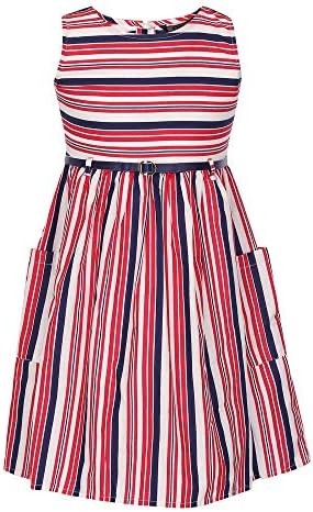 STOP by Shoppers Girls Round Neck Striped A-line Dress