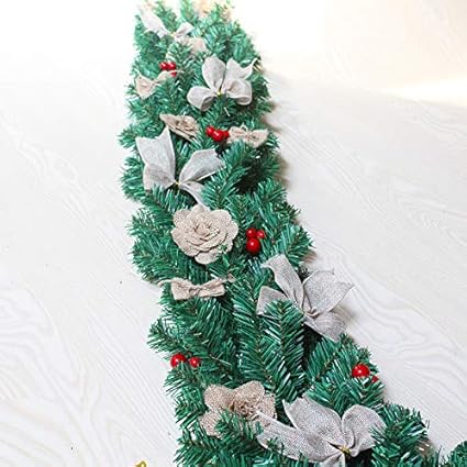 Albero Di Natale 7 Metri.Yirenfeng Decorazione Di 2 7 Metri Rattan Lino Farfalla Fiori Di Natale Addobbi Natalizi Impaginazione Amazon It Casa E Cucina
