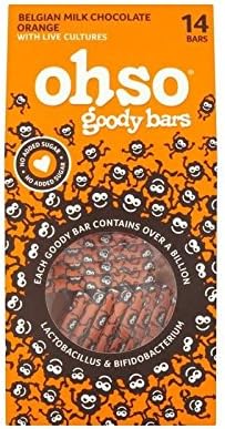 Ohso Goody Bars No Added Sugar Belgian Orange Chocolate 14 x 8g - Pack of 2