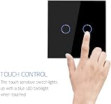 CNBINGO 2-Way Touch Light Switch 2-Gang Glass Panel LED Backlight 240V view 7