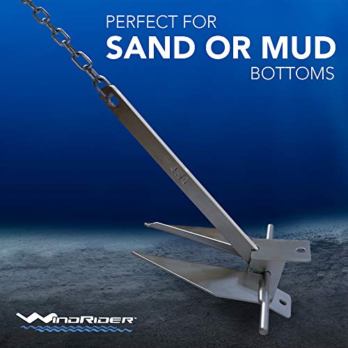 WindRider Boat Anchor Kit Fluke Style Boating Anchors for Sand Boat