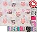 Fall Sale! Flannel Receiving Blankets Large Soft Organic Cotton Swaddling Blankets Baby Girl Set 2, Owl Cat Pink White