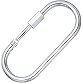 Quick Link Big Oval Locking Carabiner Clip Large Tow Chain Quick Links Rope Connector 6 Inch M10 for Trailer Swing Hammocks Cable Camping