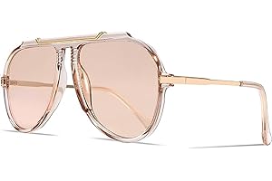 Oversized Aviator Sunglasses for Women Men 2026–Retro 70s 90s Vintage Square Metal UV400 Trendy Fashion Sun Glasses