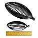 2 Pcs 5.5 inch Banana Hair Clips ONCIDIUM Lady Resin Fishtail Clip Comb Headdress Fish Shape Grips Clamp Hair Accessories (Black&Coffee)