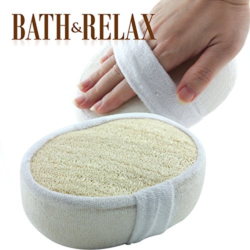 Exfoliating Loofah Bath Sponge Pads Pack Of 4 Ultra Thick, Great For