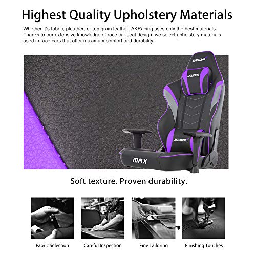 AKRacing Masters Series Max Gaming Chair with Wide Flat Seat, 400 Lbs