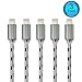 Flebi 3 Feet（5 Pack）Nylon Braided Lightning to USB Syncing and Charging Cable Cord for iPhone