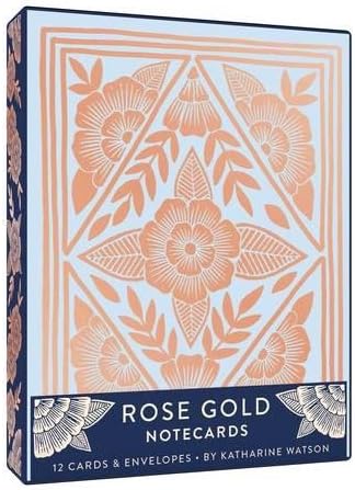 Rose Gold Notecards: 12 Foil-Stamped Cards & Envelopes (Gilded Rose Gold Stationery, Notecards and Envelopes with Blank Interiors)